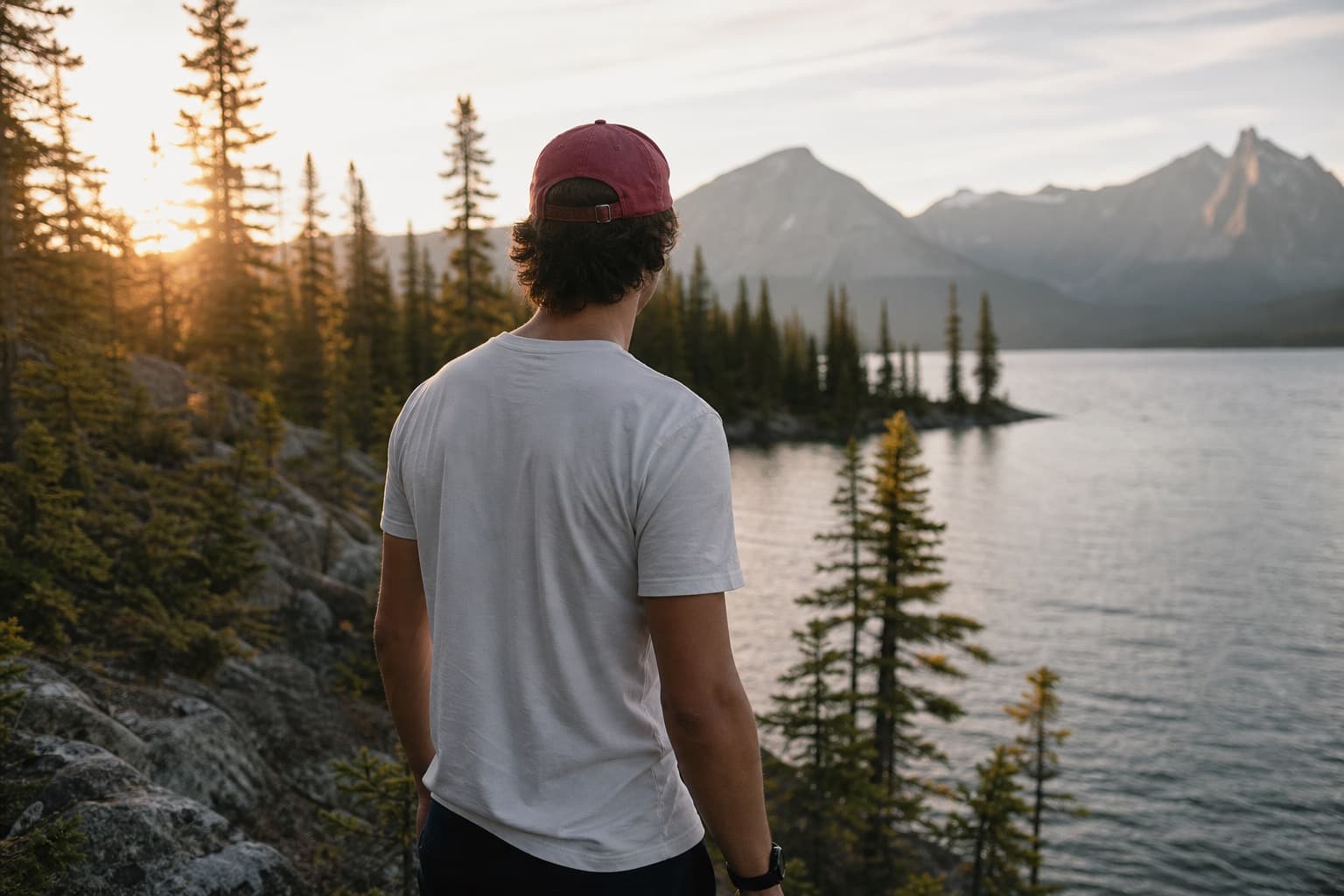 Wearing a CanCraft tee in a Canadian landscape